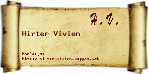 Hirter Vivien névjegykártya